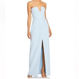 BCBGMAXAZRIA Strapless Crepe Gown
